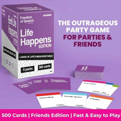 Freedom of Speech Card Board Game - Life Happens & Modern Edition for kids 8-12 and adults