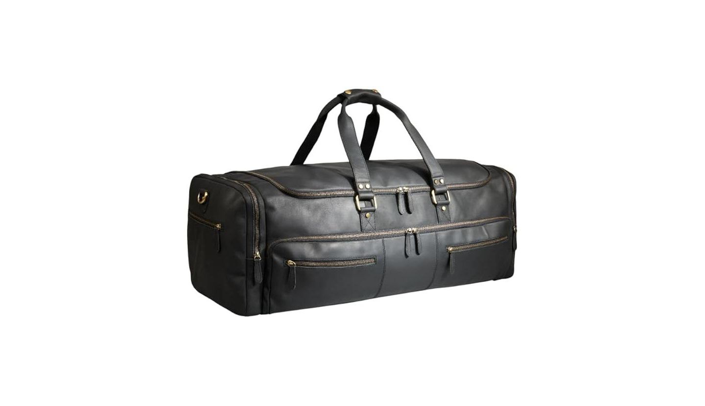 Мужская сумка Luxorro 100% Full Grain Leather Duffel - Only Duffel You will Need, цвет: Чёрный — фото 1