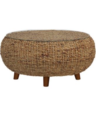 Gallerie Decor Stonebridge Coffee Table With Glass Top