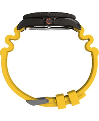 Men's Quartz Analog Yellow Rubber Watch, 44mm