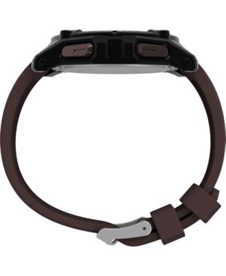 Men's Chronograph Brown Silicone Watch, 49mm