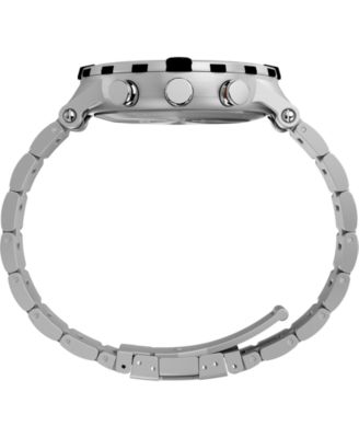 Men's Quartz Analog Silver-Tone Stainless Steel Watch, 45mm