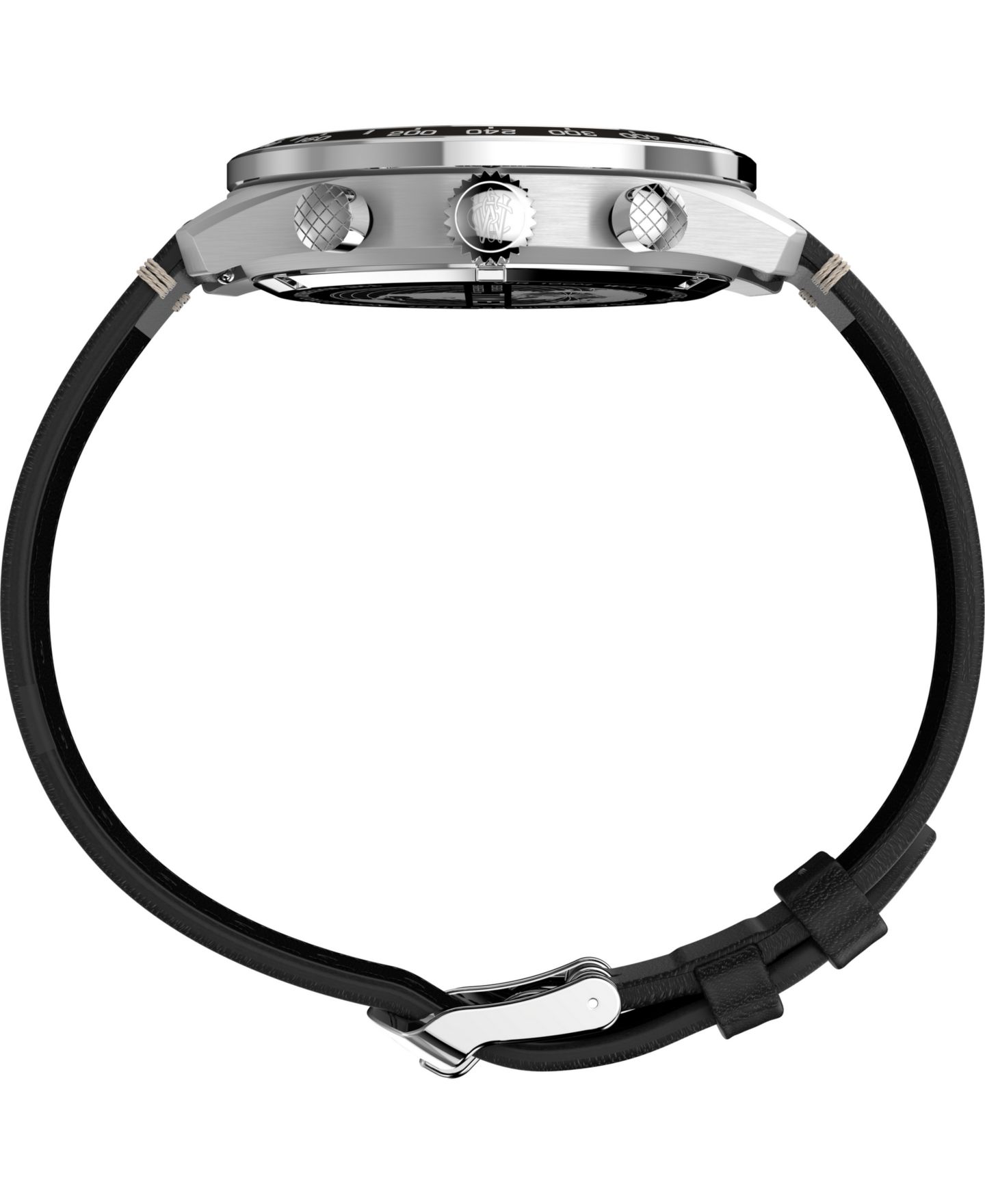 Мужские часы Timex Quartz Analog Black Leather Watch, 41mm — фото 2