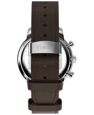Men's Chronograph Brown Leather Watch, 41mm