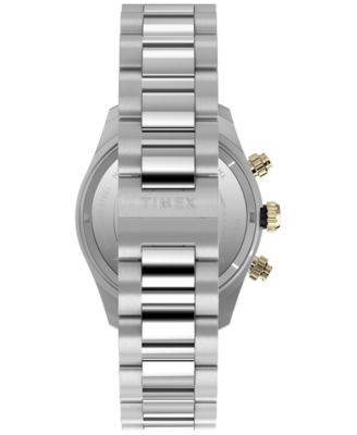 Men's Quartz Analog Silver-Tone Stainless Steel Watch, 39mm