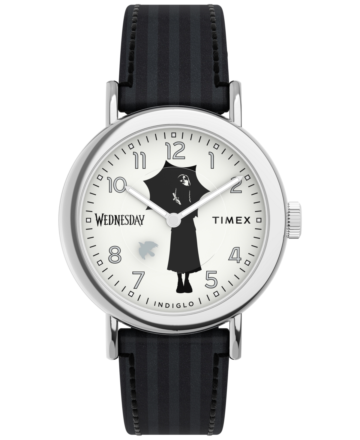 Men's Quartz Analog Black Leather Watch, 37mm - Black