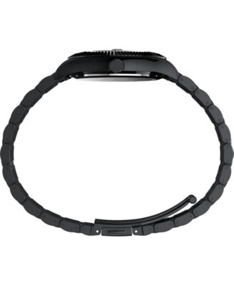 Men's Quartz Analog Black Stainless Steel Watch, 36mm