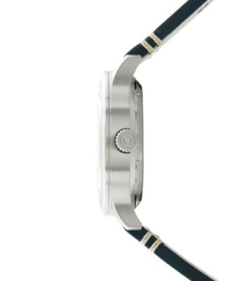 Men's Hawker Hurricane Kent Automatic Blue Leather Strap Watch, 43mm