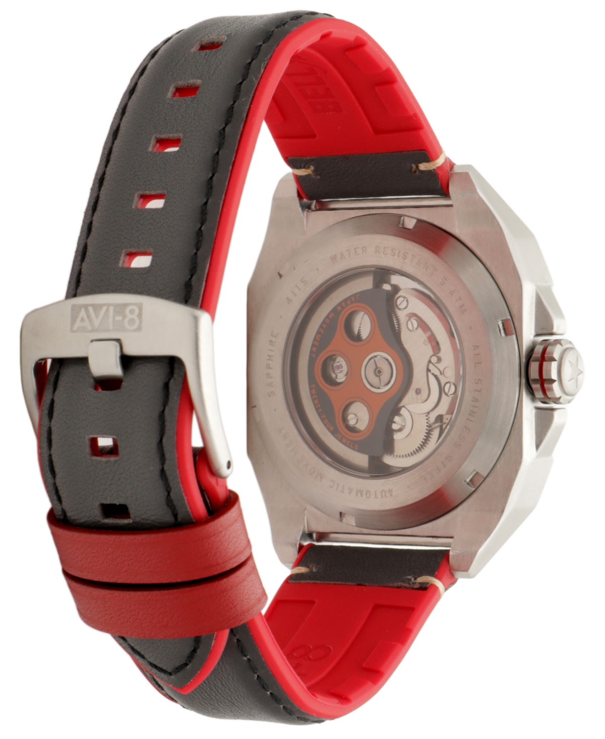 Avi-8 Men's Bell X-1 Machbuster Automatic Gray Rubber And Leather Strap Watch, 41mm In Lt. Gray