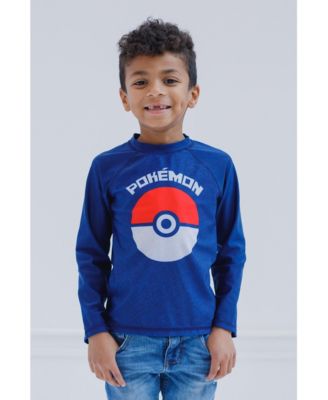 Boys Pikachu UPF 50+ Rash Guard Swim Shirt to
