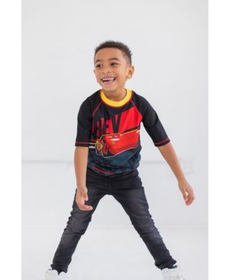 Boys Disney Pixar Lightning McQueen Rash Guard and Swim Trunks Outfit Set