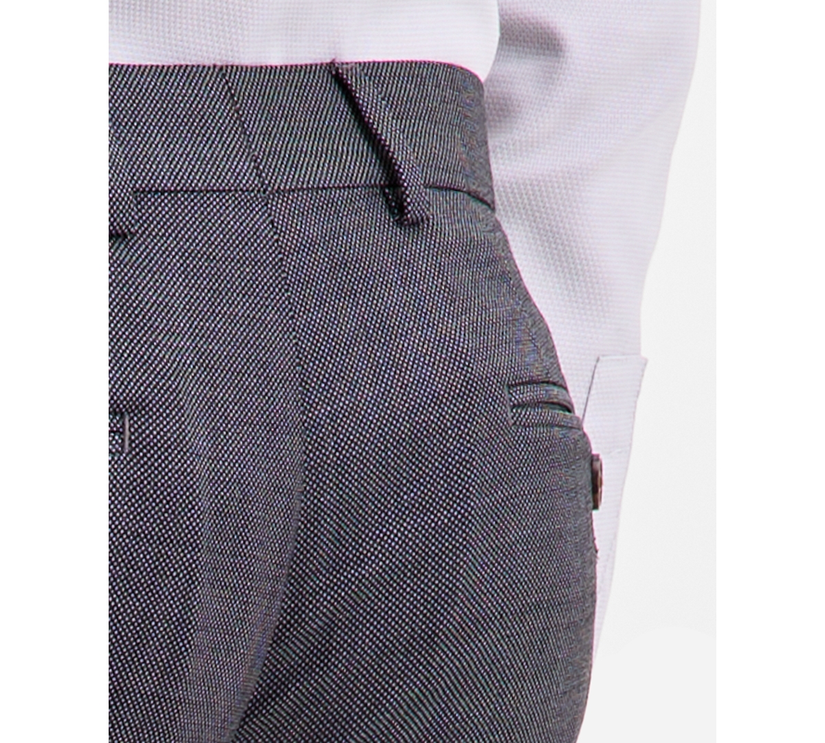 Ted By Ted Baker Men's Modern-fit Stretch Charcoal Birdseye Wool-blend Suit Separate Pants In Gray