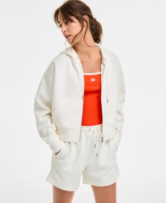 Starter - Women's Geo Jacquard Cropped Full-Zip Hoodie