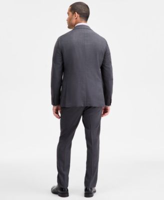 Men's Modern-Fit Charcoal Birdseye Wool-Blend Suit Separates