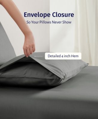 Luxury 100% Egyptian Cotton Percale Pillow Cases King Size Set of 2 - Classic, Lightweight, Soft & Breathable, Fits King Size Pillows