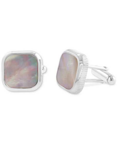 Мужские аксессуары EFFY Collection EFFY&reg; Men's Mother of Pearl Square Cufflinks in Sterling Silver