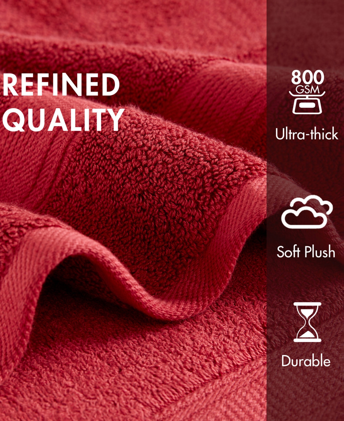 Madison Park Signature Solid Cotton 8-pc. Bath Towel Set In Bright Red