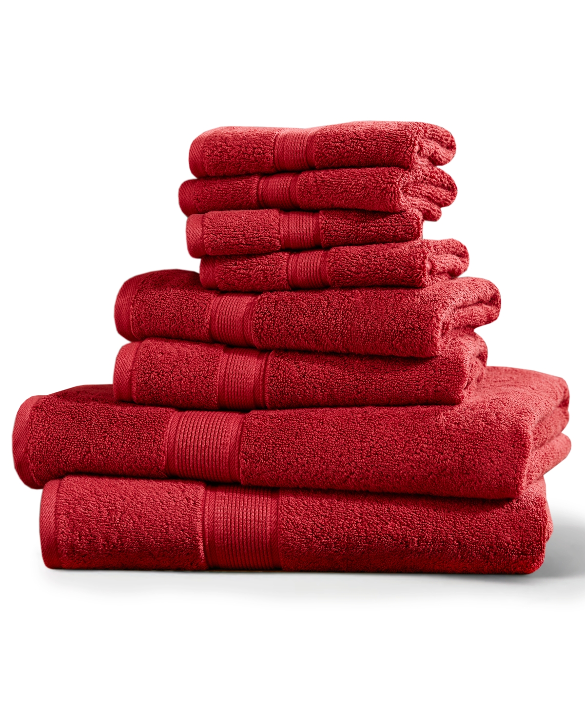 Madison Park Signature Solid Cotton 8-pc. Bath Towel Set In Bright Red
