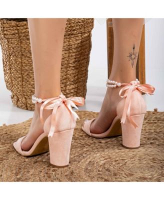 Melissa Block Heels Sandals with Pearls