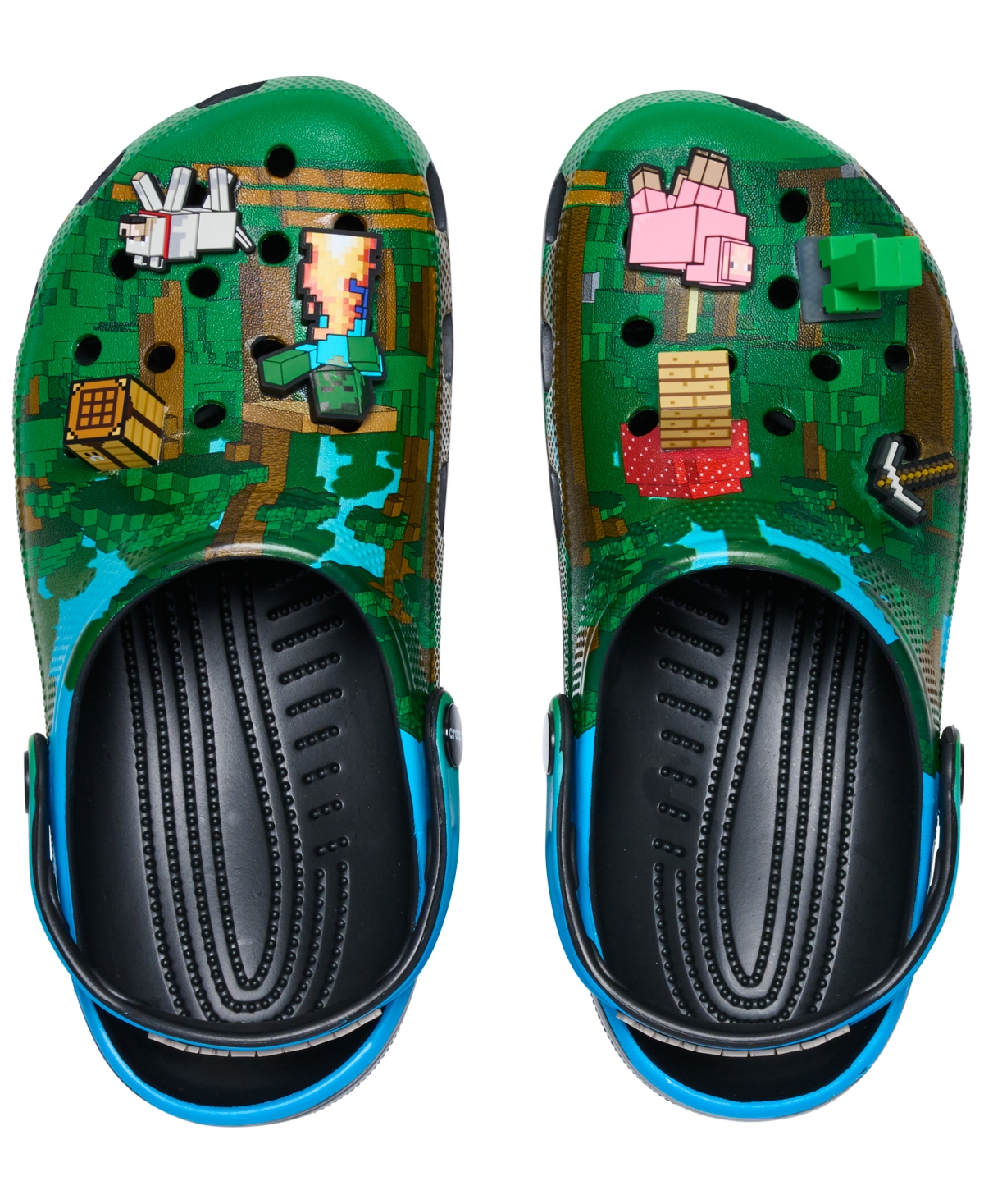 Crocs X Minecraft Little Kids Classic Clogs From Finish Line In Green,multi