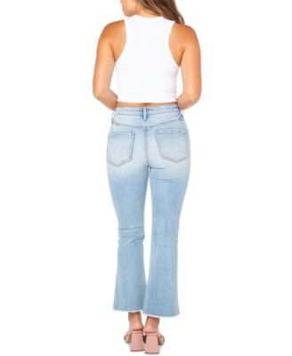 Juniors' Mid-Rise Cropped Kick-Flare Jeans