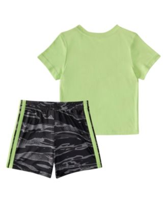 Baby Boys 2-Piece Short Sleeve Cotton T-Shirt and Elastic Waistband Printed Shorts Set