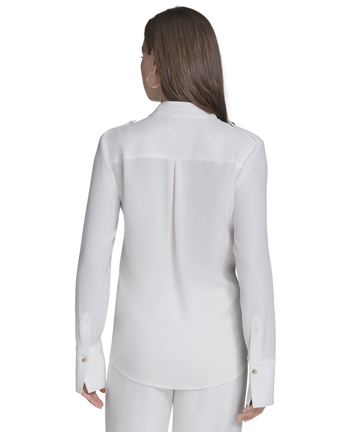 HALSTON WOMEN'S LONG-SLEEVE BUTTON-FRONT SHIRT 