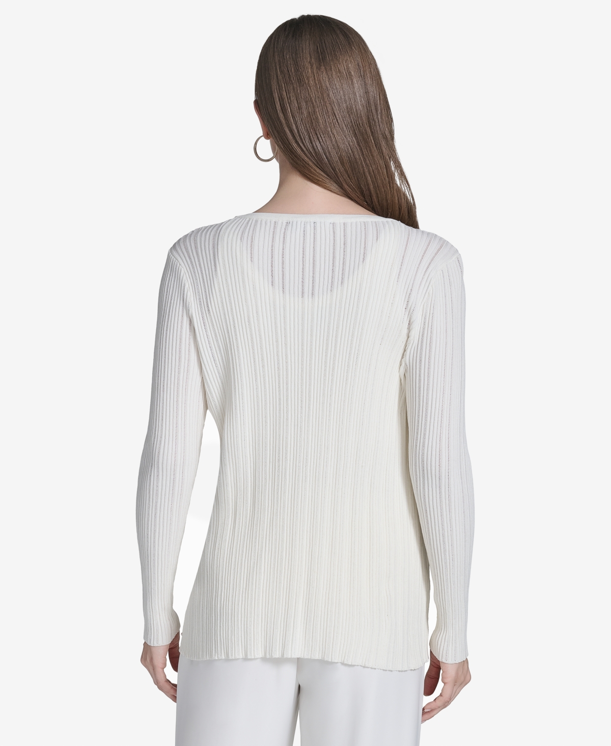 HALSTON WOMEN'S RIBBED KNIT BUTTON-FRONT CARDIGAN 