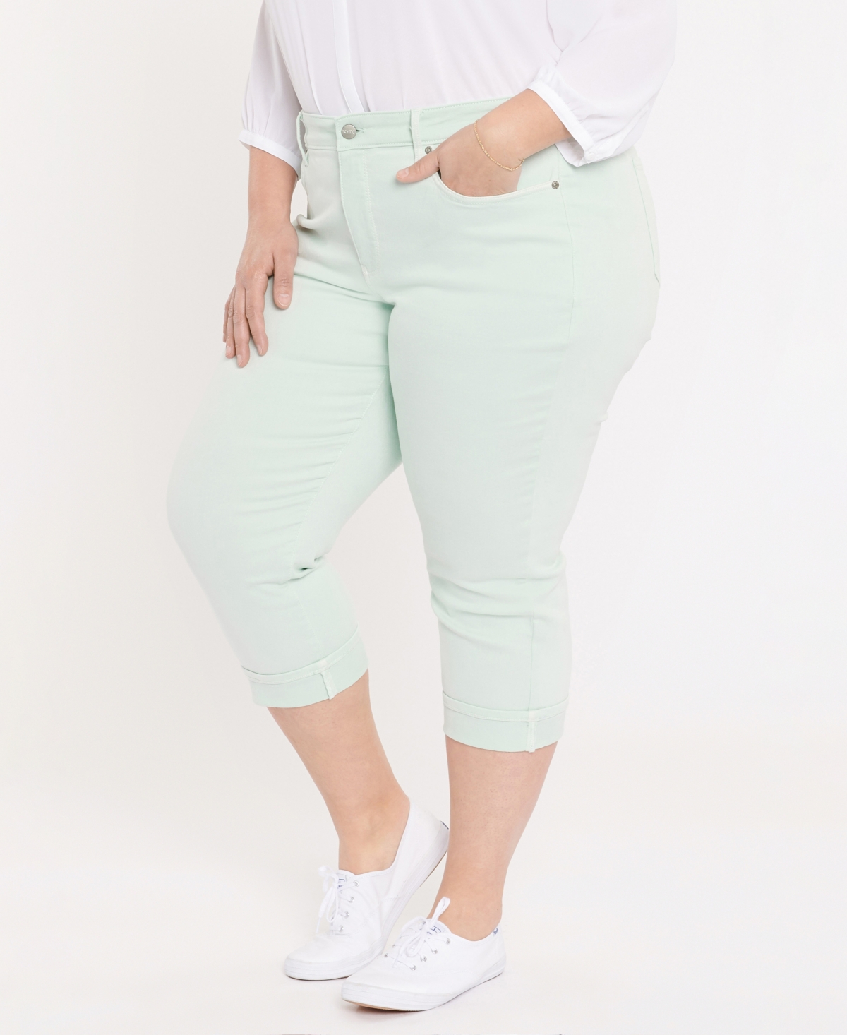 NYDJ PLUS SIZE MARILYN CROP CUFF DENIM JEANS 