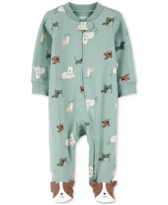 Baby Boys Cotton Dog-Print Sleep & Play Pajamas