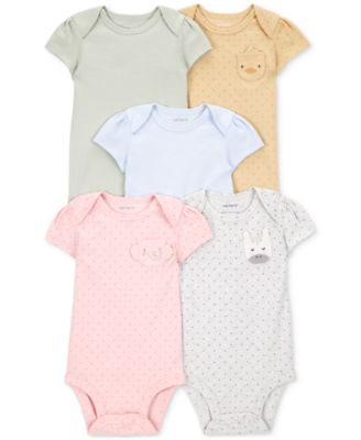 Carter's - Baby Girl Printed Animal Short-Sleeve Bodysuits, 5 Pack