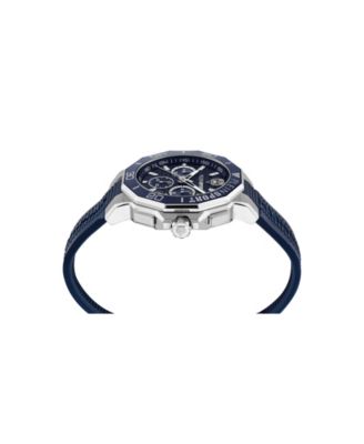 Men's Titan Chronograph Date Quartz Blue Silicone Strap Watch, 46mm