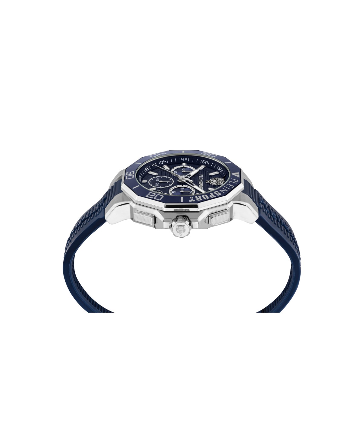 Мужские Plein Sport Men's Titan Chronograph Date Quartz Blue Silicone Strap Watch, 46mm — фото 4
