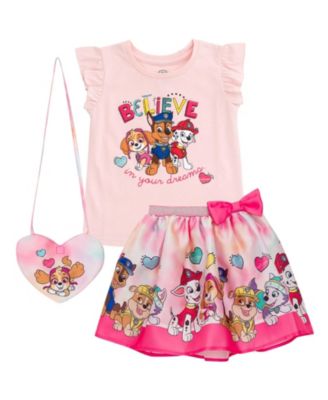 Toddler Girls Tank Top Skirt and Bag 3 Piece Outfit Set