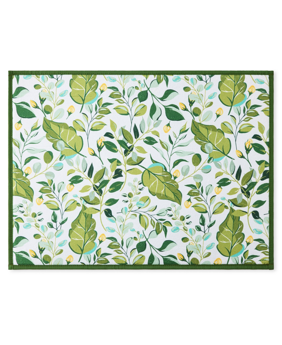 Luscious Forest Dish Drying Mat, 16" x 22" - Jade Green