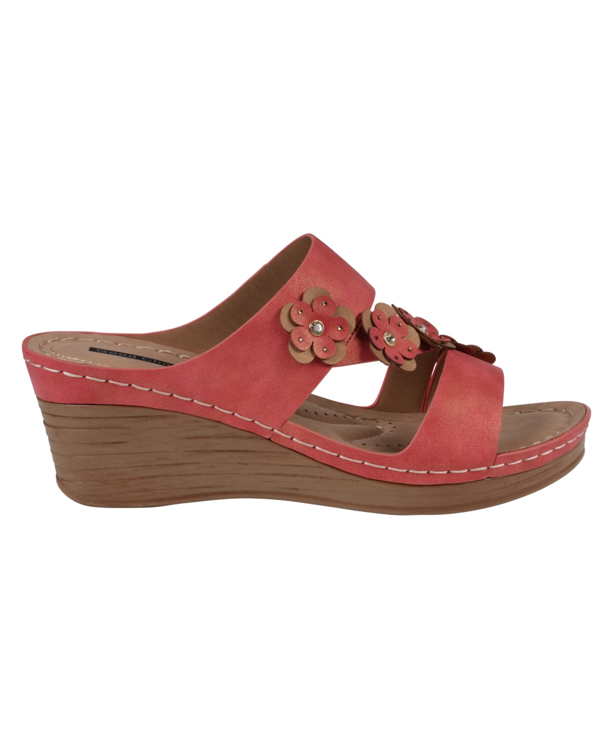 Gc Shoes Women's Halia Floral Wedge Sandals In Red