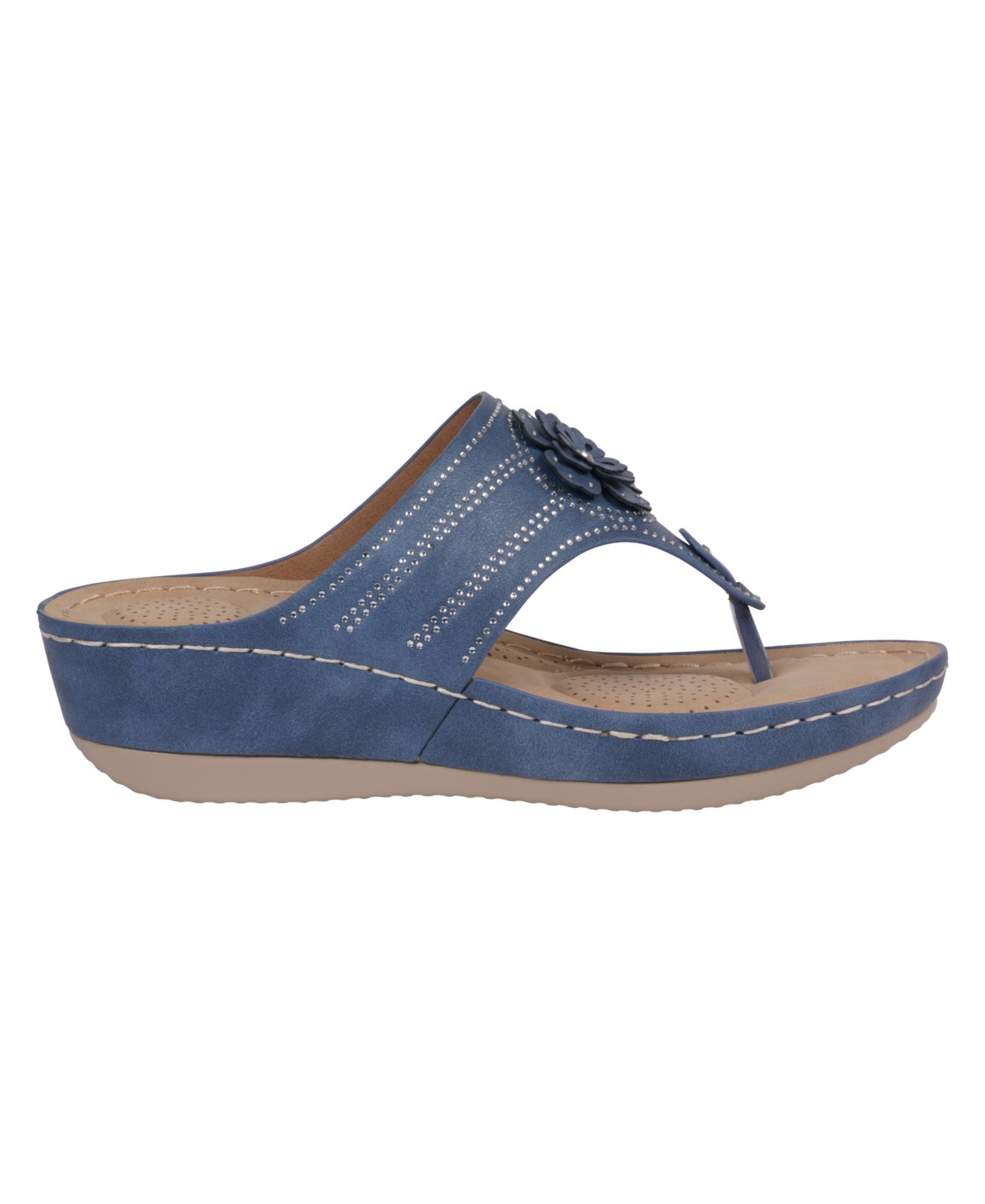 Женские сандалии GC Shoes Cora Embellished Floral Wedge, цвет: Синий — фото 2