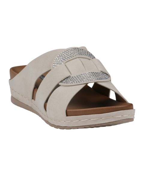 Женские сандалии GC Shoes Betsy Embellished Wedge, цвет: Телесный