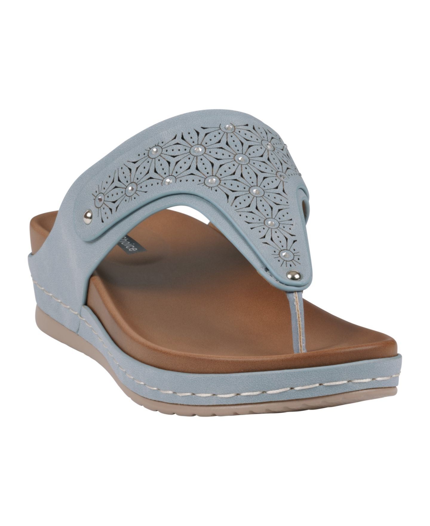 Женские сандалии GC Shoes Tani Thong Wedge, цвет: Королевский синий — фото 1