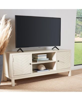 2-Door 1-Shelf Wood Storage Cabinet – Media Stand