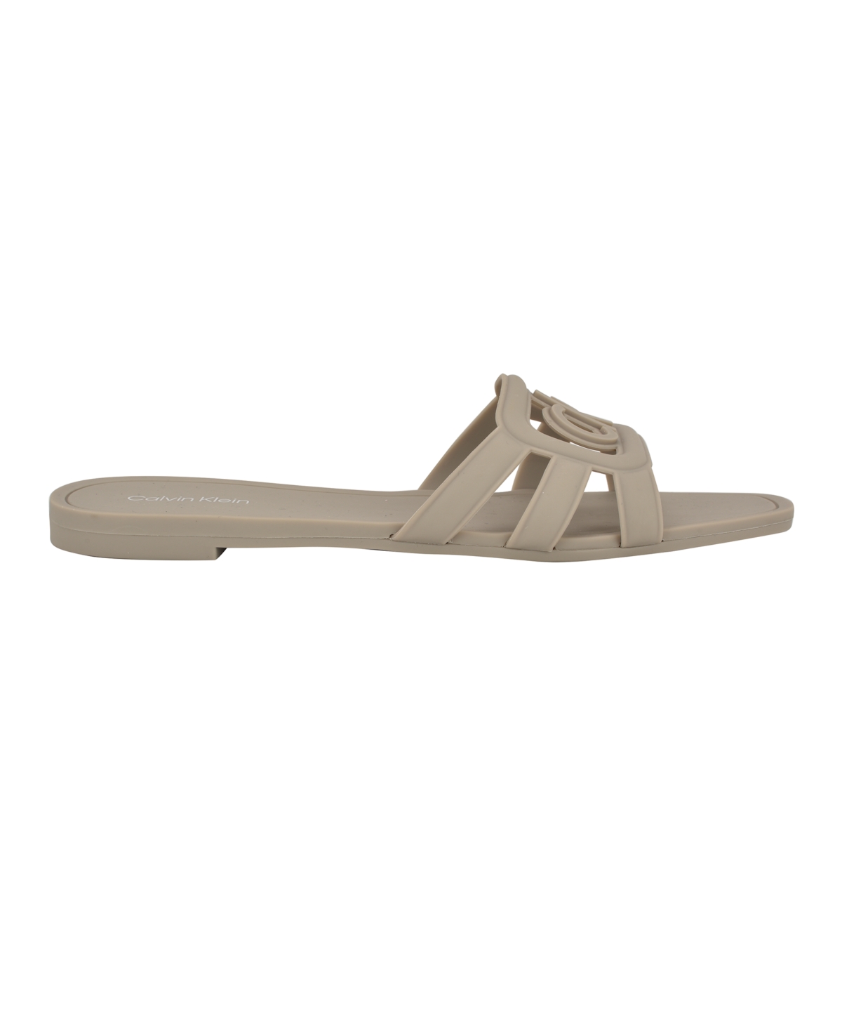 Calvin Klein Women's Yoana Logo Slip-on Flat Sandals In Taupe
