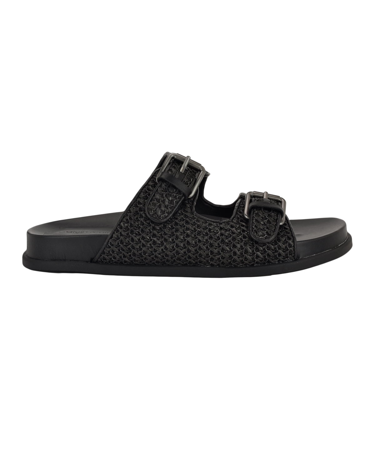 Calvin Klein Vibe Slide Sandal In Black Saffiano