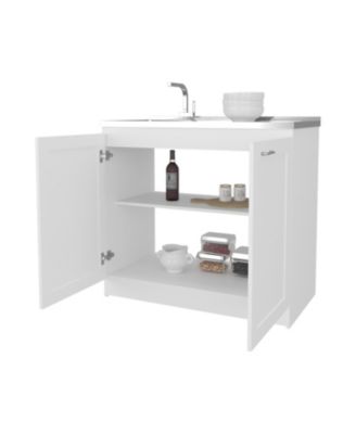 Haivana Utility Sink Base Cabinet with Double Doors and Interior Shelf