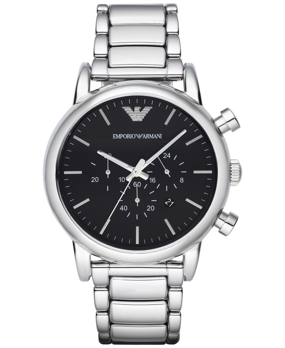 Emporio Armani Mens Chronograph Luigi Stainless Steel Bracelet Watch