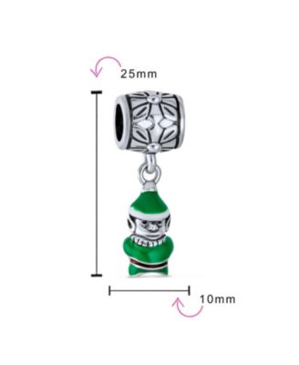 Christmas Charm Bead Santa Helper Elf Enamel European Bracelet Sterling Silver