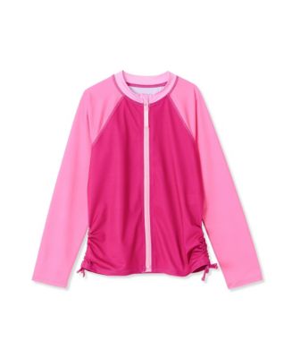Lands' End Women's Girls Chlorine Resistant Long Sleeve Zip Front Rash ...
