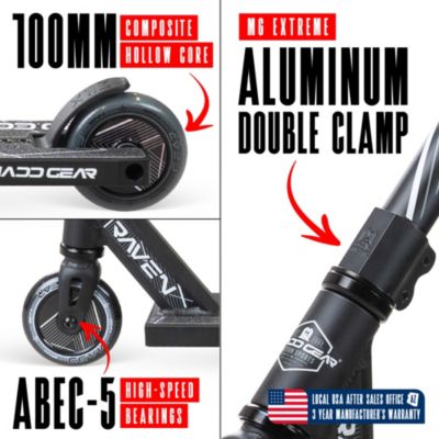 Pro Stunt Scooter for Kids Ages 5 - 12 – Lightweight Durable Trick Scooter for Skatepark and Street – MG1 - Black