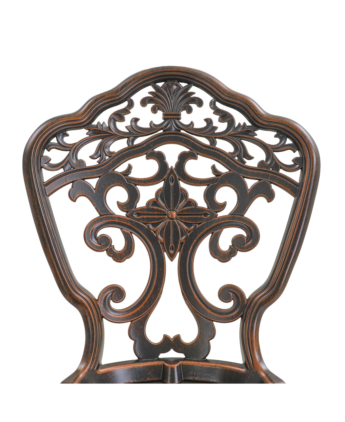 Outdoor Dining Chair Set of 2, Cast Aluminium Patio Chairs Outdoor Bistro Chairs, Bronze