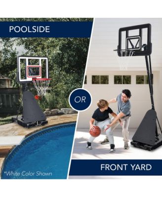 Adjustable 4.4-10ft Basketball Hoop, Portable Goal w/Shatterproof Backboard, Ball Return