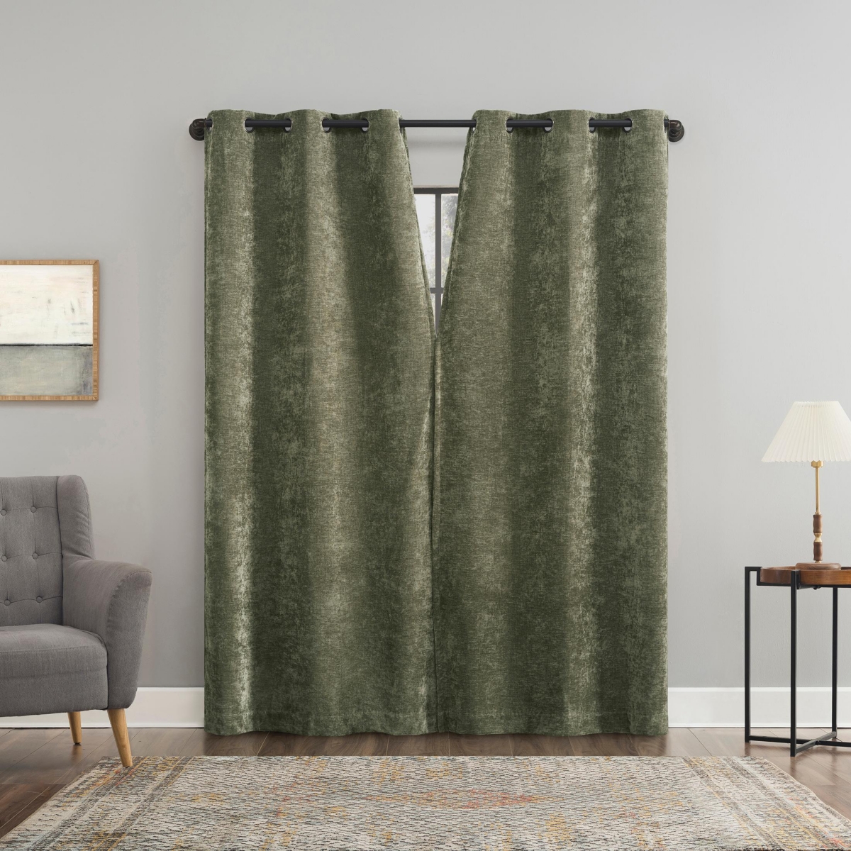 Isidora Velvet Magnetic Closure 100% Blackout Grommet Curtain Panel